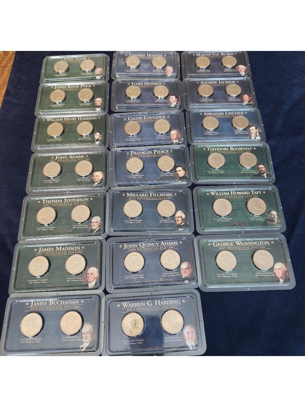 Set Of 21 Uncirculated 2013-D/P Presidential Dollars.